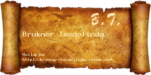 Brukner Teodolinda névjegykártya
